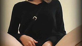 This cute Taiwanese ladyboy was out in public, handling her big cock for a quick cumshot moment.