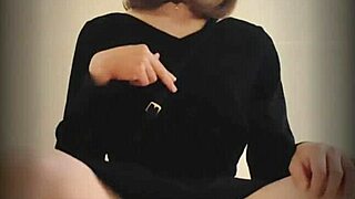 This cute Taiwanese ladyboy was out in public, handling her big cock for a quick cumshot moment.