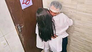 Doctor And Nurse Can't Resist Wild Sex In Hospital Bathroom During Shift!