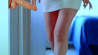 college girls slip into sexy dresses and sneakers for some wild dildo play together