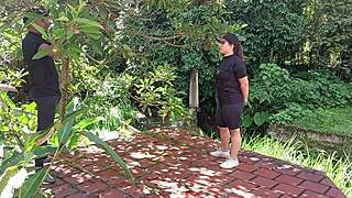 Hey late to training so trainer punishes me with intense outdoor fuck cardio session part one