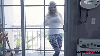 Blonde BBW Stepmom with Big Ass and Tits Fucked Hard by Stepson in Chubby Sex