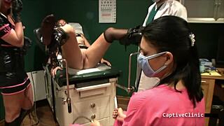 crystal frost flips roles as interrogated nurse in latex with deepthroat gagging