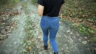 She teases with her big ass wiggling in tight blue jeans. Everyone worships that close-up view during the session.