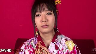 Chiharu's jav kimono blowjob turns into intense hot fuck session