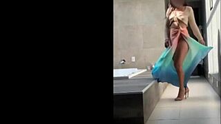 Bold Brazilian Curvy Mature Milf Dances In Cosplay Miniskirt Outdoors