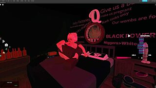 blonde bitch takes rough fucking and deepthroat from monster big black cock in roblox studio