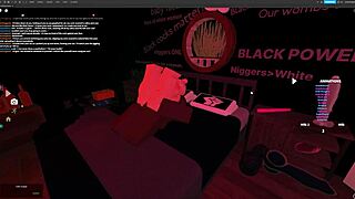 blonde bitch takes rough fucking and deepthroat from monster big black cock in roblox studio
