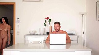 Wife fucked on table with creampie