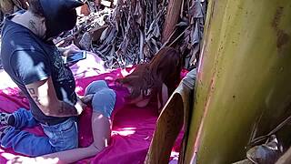 I felt such intense desire bursting that tight ass with a sexy toy outdoors