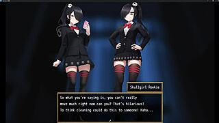 femuzero skullgirl steps into a scene with trampling and facesitting moves