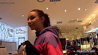 Flawless Czech teen 18+ gets teased in supermarket and drilled in POV