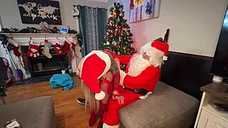 Free santas little ho ho ho gets naughty with daddy in lingerie 😈