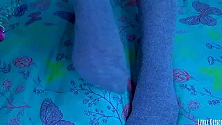 Teeny Mani Nails - Glass Dildo Glides Over Soles And Painted Toes!