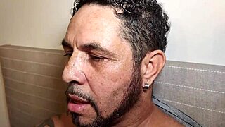 Hey, check out this Brazilian pornstar stroking his huge cock until cumming