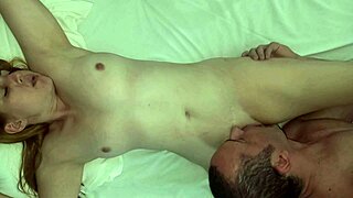 Intense Licking on Juicy Shaved Pussy Makes Skinny Milf Orgasm in Mouth