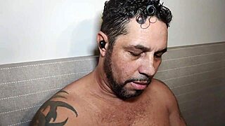 Hey, check out this Brazilian pornstar stroking his huge cock until cumming