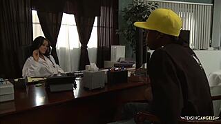 Lucky guy with BBC shoots load over babe's butt after rough doggystyle pounding.