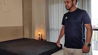 Hey, check out this Brazilian pornstar stroking his huge cock until cumming