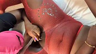 stepmom licks stepdaughters pussy in homemade threesome. they end with hard strapon fucking bent over.