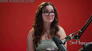 Hey, check out the cute and pretty pornstar Leana Lovings with her glasses.