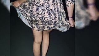 this amateur brunette wife tries her first anal fisting at night with big dildo, gaping her asshole wide as she masturbates solo until orgasm hits hard. she's a skinny european slut pushing limits outdoors.