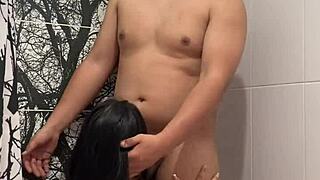 Rich Fuck in Shower Ends with Cum in Her Mouth