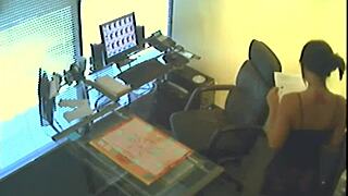 uh, caught that office slut with glasses masturbating like crazy on hidden cam