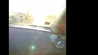 Amateur Milf Flashing Pussy and Masturbating in Car on Highway