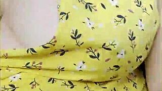 Wifey reveals perfect tits flashing while driving in car for exhibitionist thrill part 3