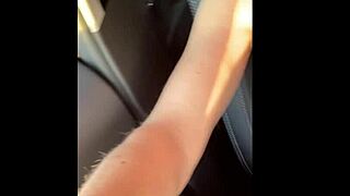 Amateur Milf Flashing Pussy and Masturbating in Car on Highway