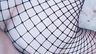 Wife in stockings, do you love it rough and hard like this? I need you to pound my wet pussy deep.