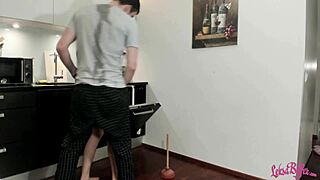 Why does this plumber deliver such hard rough fucks to the sexy housewife before cumming in her mouth?