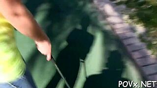 That naughty girlie really cant live without large dicks and wild fuck? She takes huge monster cock in rough POV sucking and hardcore sex on small tits.