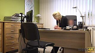 Naughty blonde fucks for loan to buy new Mercedes in Czech casting interview