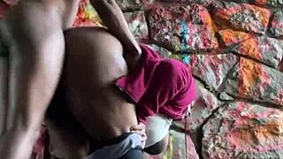 Remi the sexy BBW bends over for big black cock creampie in public tunnel.