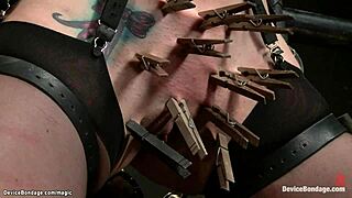 chained slut takes brutal buttplug insertion followed by rough anal fucking and deepthroat gagging