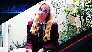 Collared British 18 year old gets fucked hard in the kitchen by dominant older partner