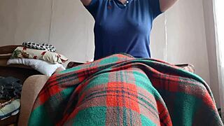 Hey, why does my shy stepsister lick my pussy under the blanket?