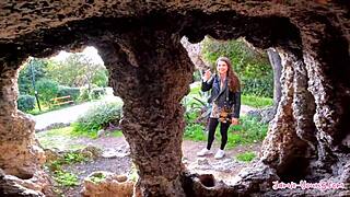 amateur couple bangs hard with petite brunette riding big cock in gym for tight pussy sex!