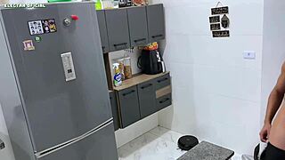 Amateur latina prostitute teases with fetish ass in short shorts outdoors.