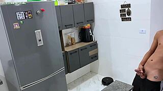 Amateur latina prostitute teases with fetish ass in short shorts outdoors.