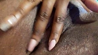 Fingers Making Ebony Milf Wet In Close Up