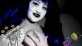 Look at this asian clown stripping down to her thong and ripping clothes on jaylainc com