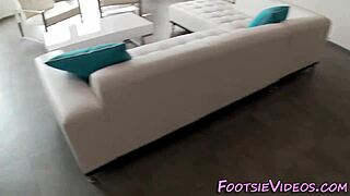 milf gives hardcore footjob with heels leading to feet cumshot in high definition fetish oral scene