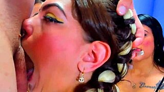 In a wild POV foursome, three Colombian girls delivered ruthless deep blowjobs to one big cock.