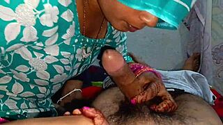 Indian housewife's special blowjob leads to tight anal creampie with cum swallow