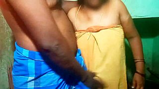 Desi housewife sneaks into bathroom for hot fucking with husband. She's bent over moaning in doggystyle action!