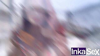 Colombian curvy milf with big natural tits gets outdoor public massage from mototaxista leading to intense sex in Peru parody