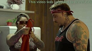 Behind the scenes of porn with big tits Brazilian blonde and muscular friend in double penetration fucking